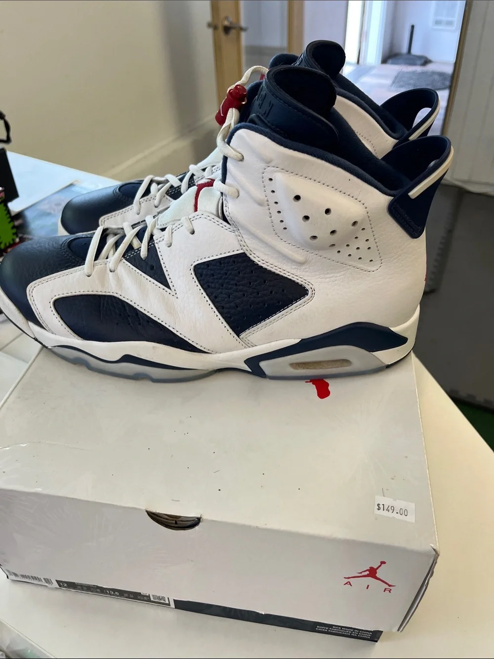Jordan Men’s Sneakers - White / Navy / Red